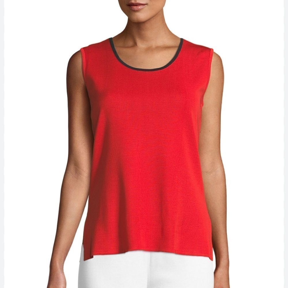 Misook Scoop Neck Tank With Contrast Trim Size Medium‎